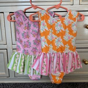 SweetHoney Floral Leotards - Twin Set 2T Color Coordinating